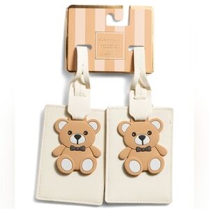 🤎🔹️Ruby + Cash 🔹️2pk Ivory Teddy Bear  Luggage Tags